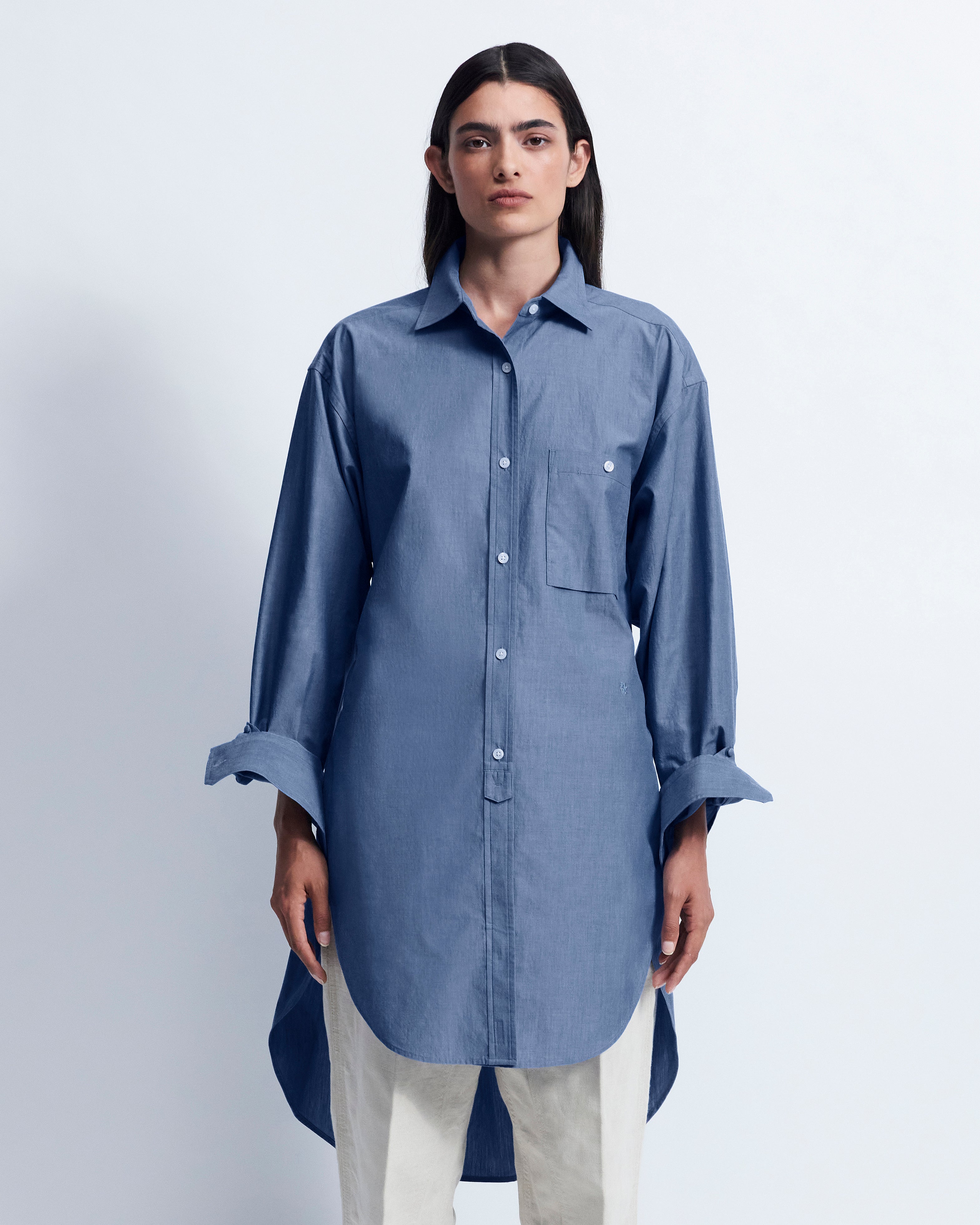 Alex - Breeze Technical Poplin in Chambray Blue - view 1
