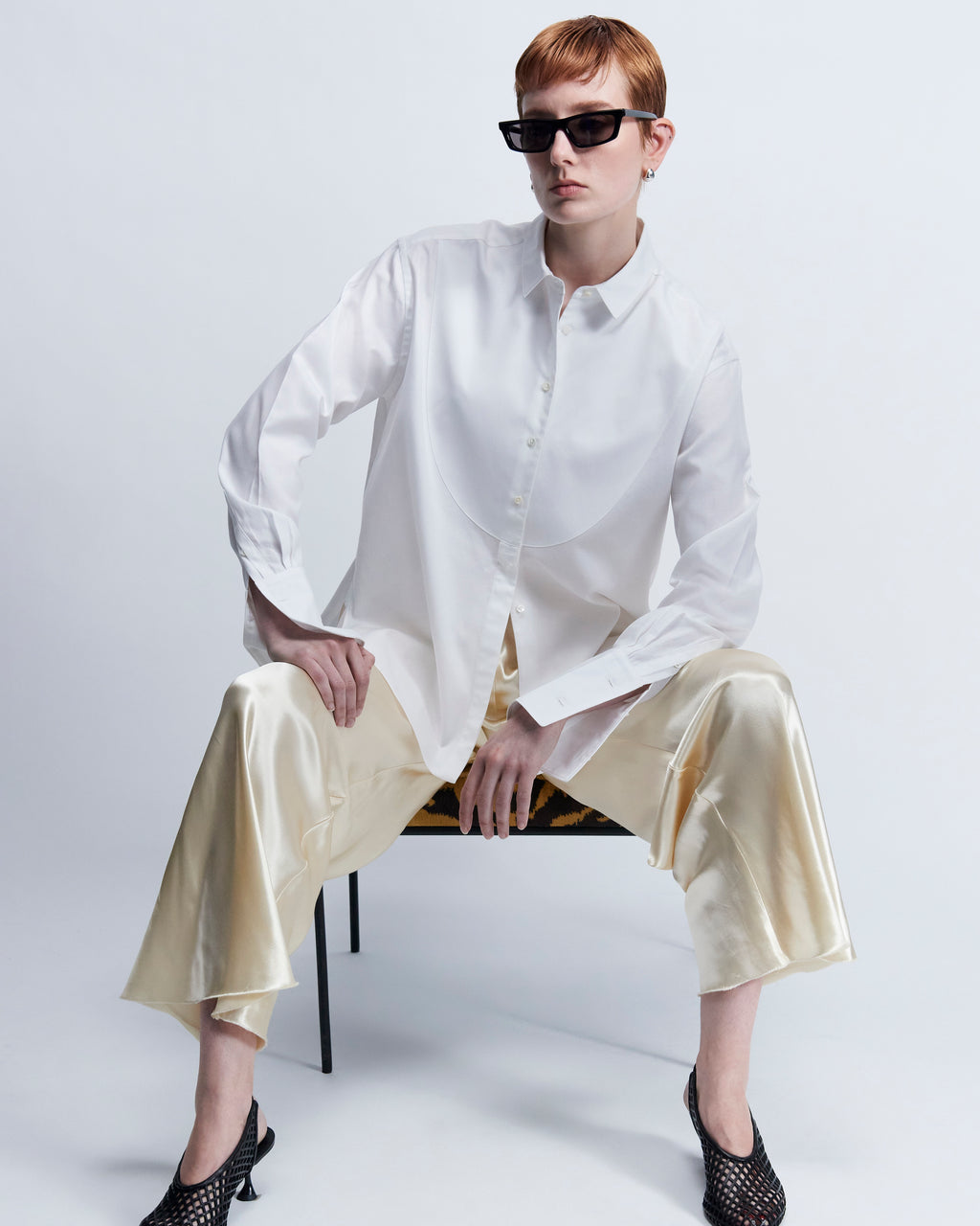Anna - Cotton Birdseye in Optic White - view 1