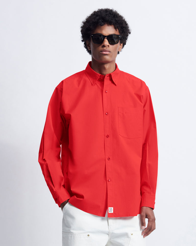 Billie - Cotton Broadcloth in Cherry Red - view 1