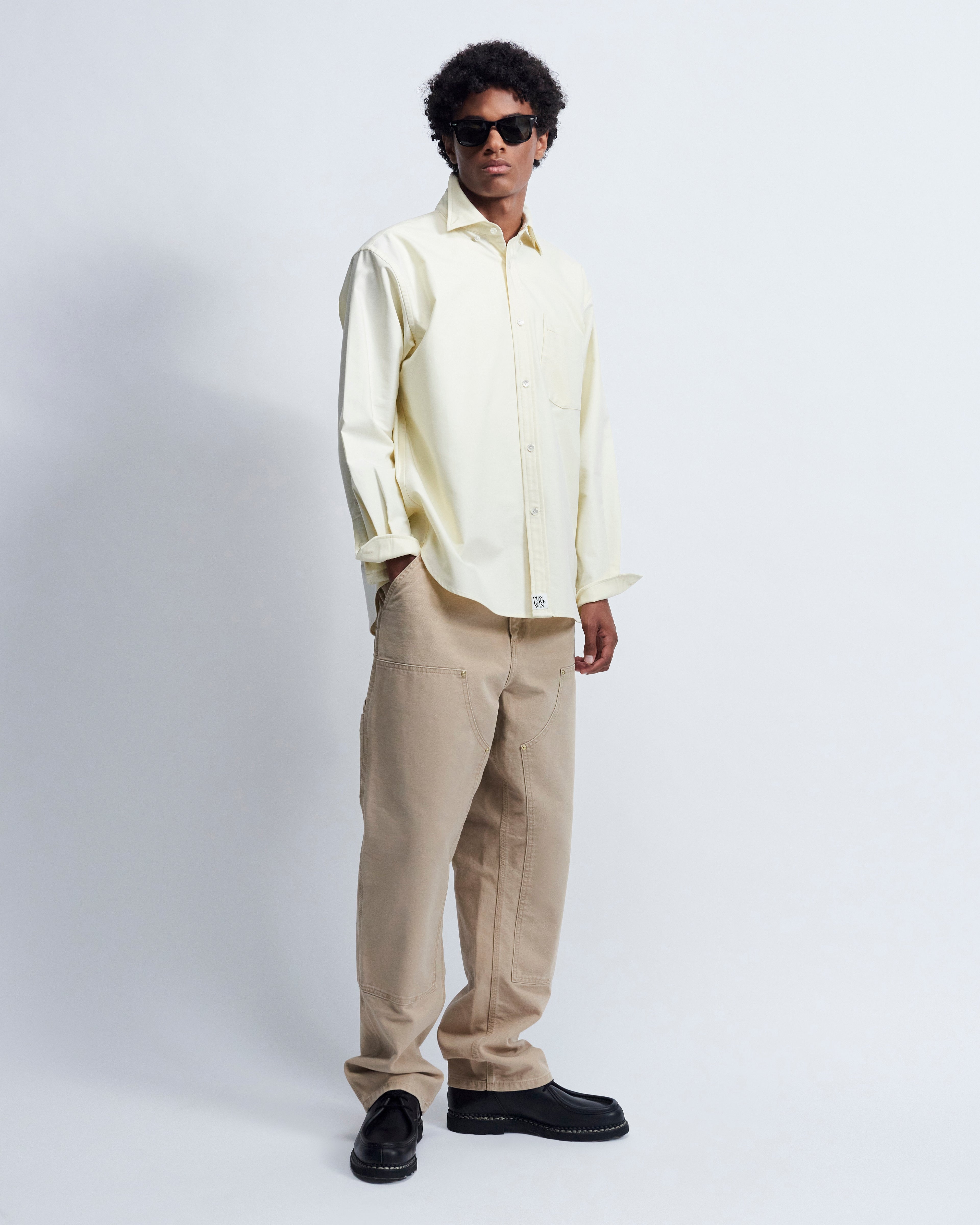 Billie - High Twist Oxford in Butter Yellow - view 1