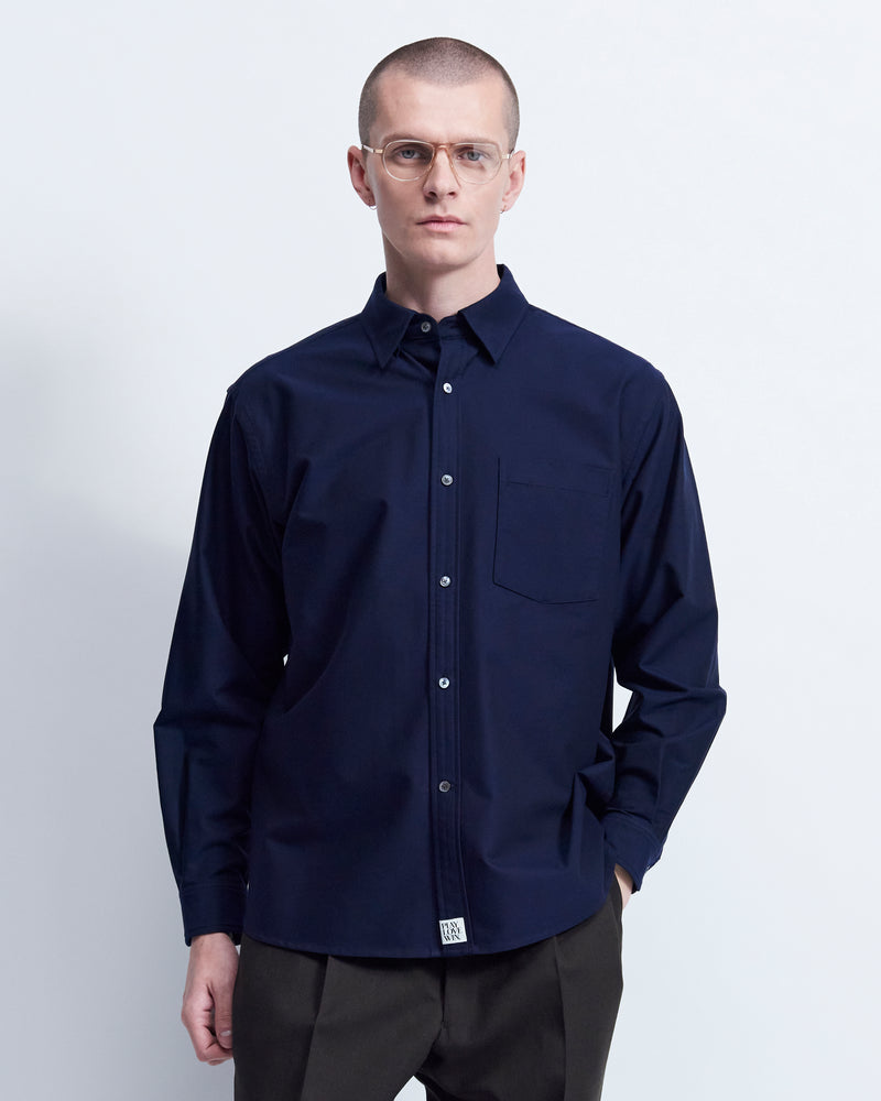 Billie - High Twist Oxford in Navy - view 1