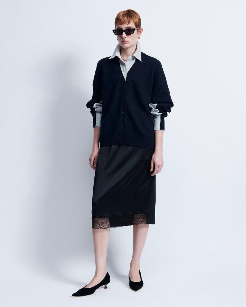 Eloise - Merino Wool in Navy / Ivory Stripe - view 1