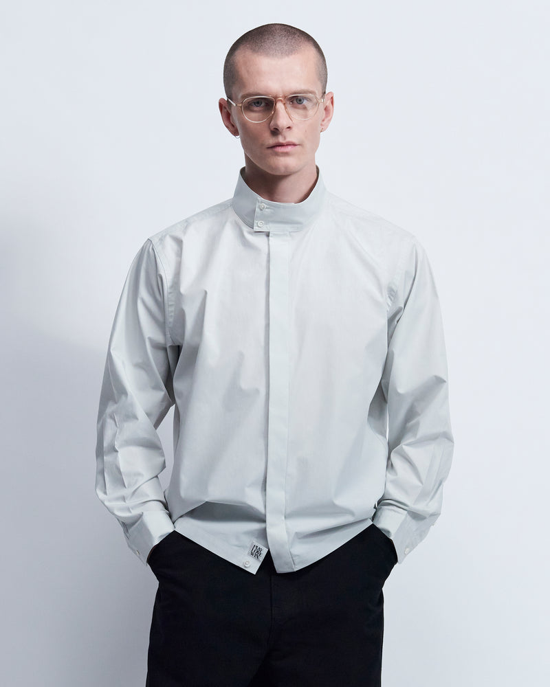 Harrington - Cotton Poplin in Medium Grey - view 1