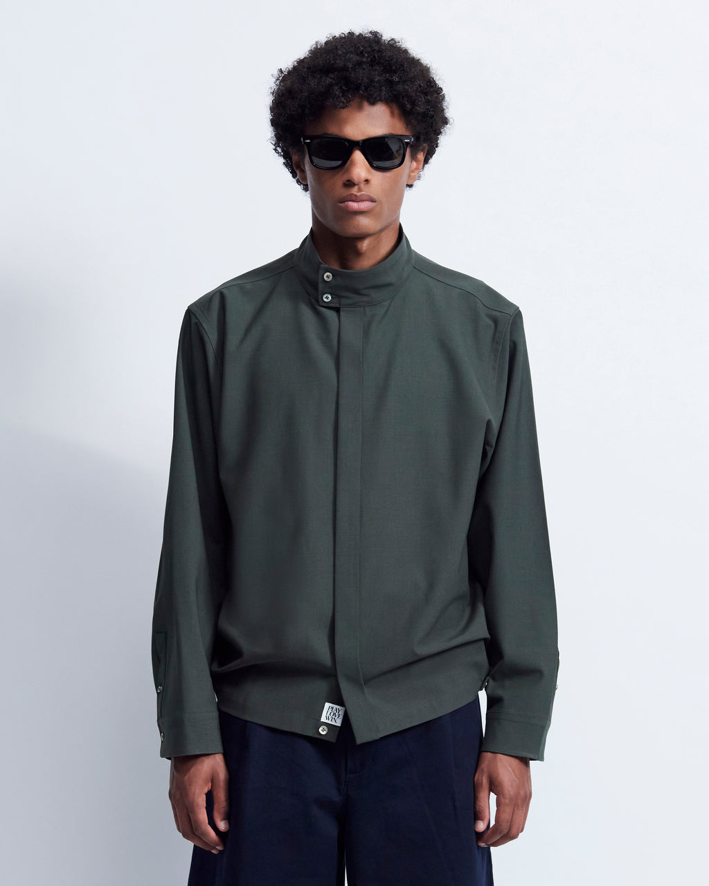 Harrington - Wool Poplin in Forest Green - view 1