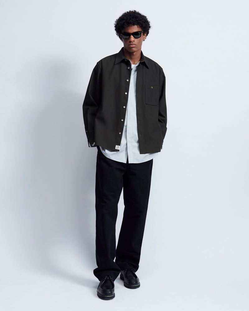 Ian - Cotton Serge Twill in Brown/Grey Stripe - view 1