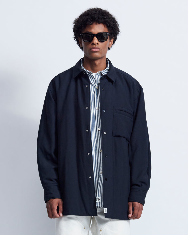 Johnson - Technical Wool Gabardine in Midnight Navy - view 1
