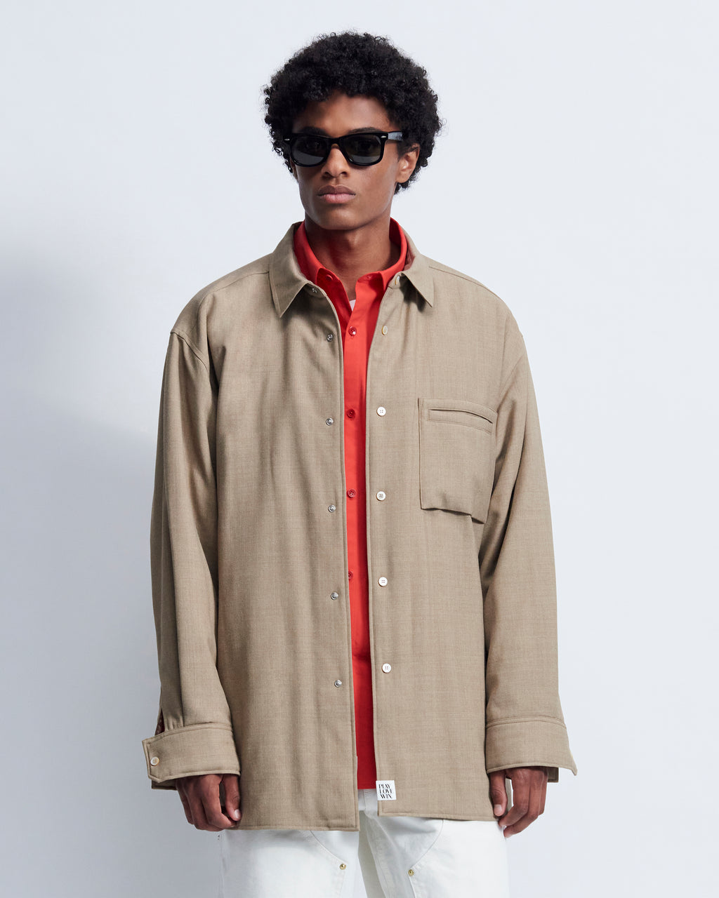 Johnson - Technical Wool Gabardine in Tan - view 1