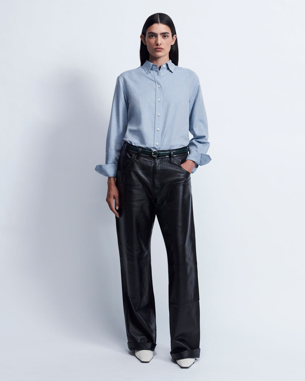 Lillian - Cotton Cashmere in Chambray Blue - view 1