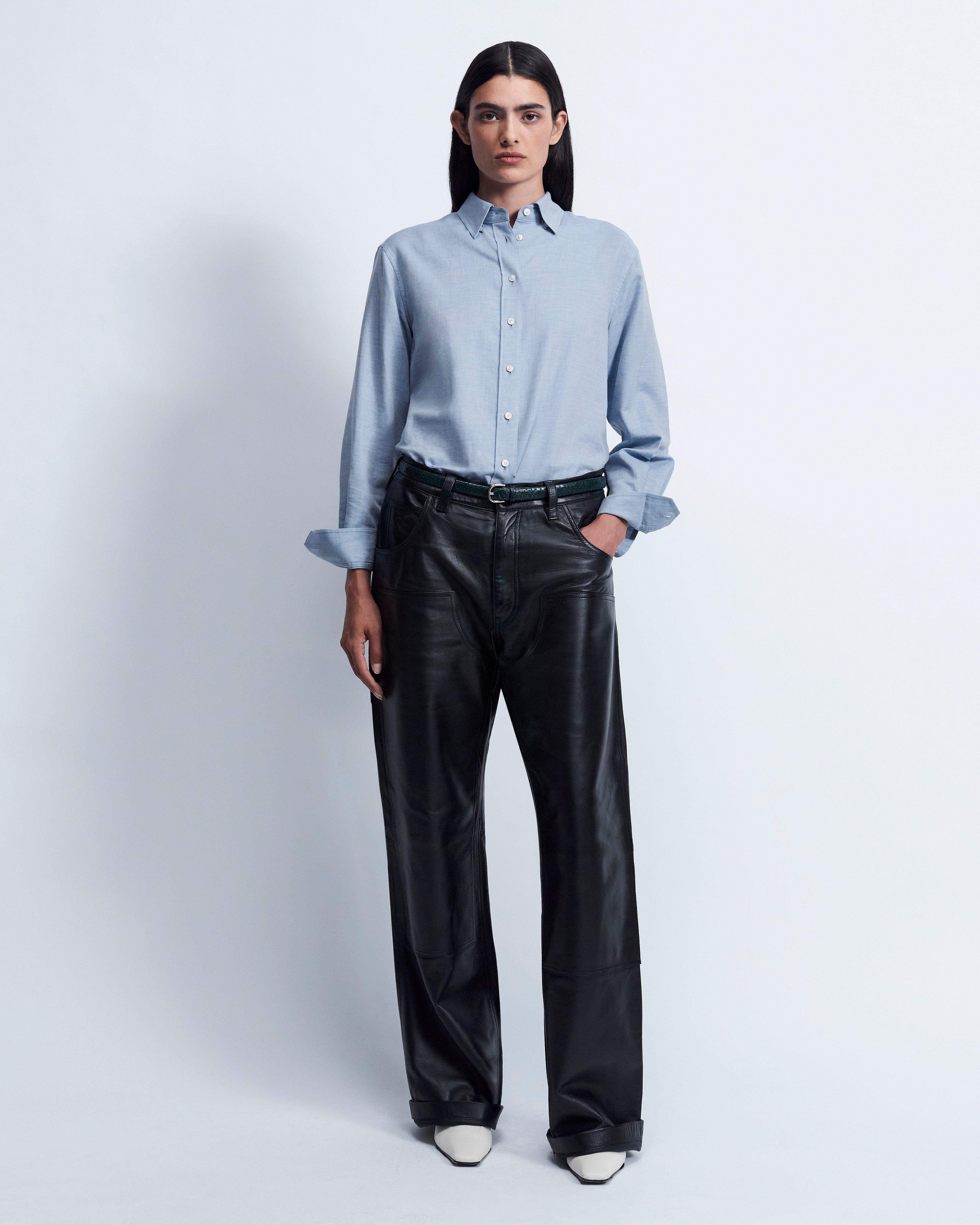 Lillian - Cotton Cashmere in Chambray Blue - view 1