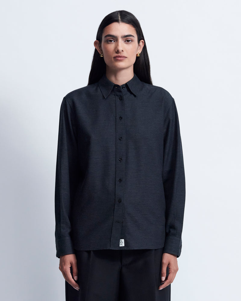 Lillian - Cotton Cashmere in Charcoal Grey - view 1