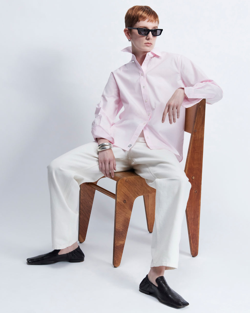 Lillian - Cotton Poplin in Pale Pink - view 1