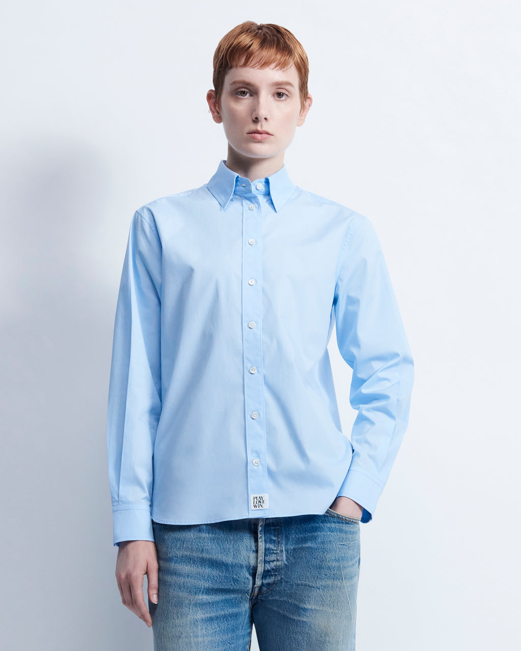 Lillian - Cotton Poplin in Sky Blue - view 1