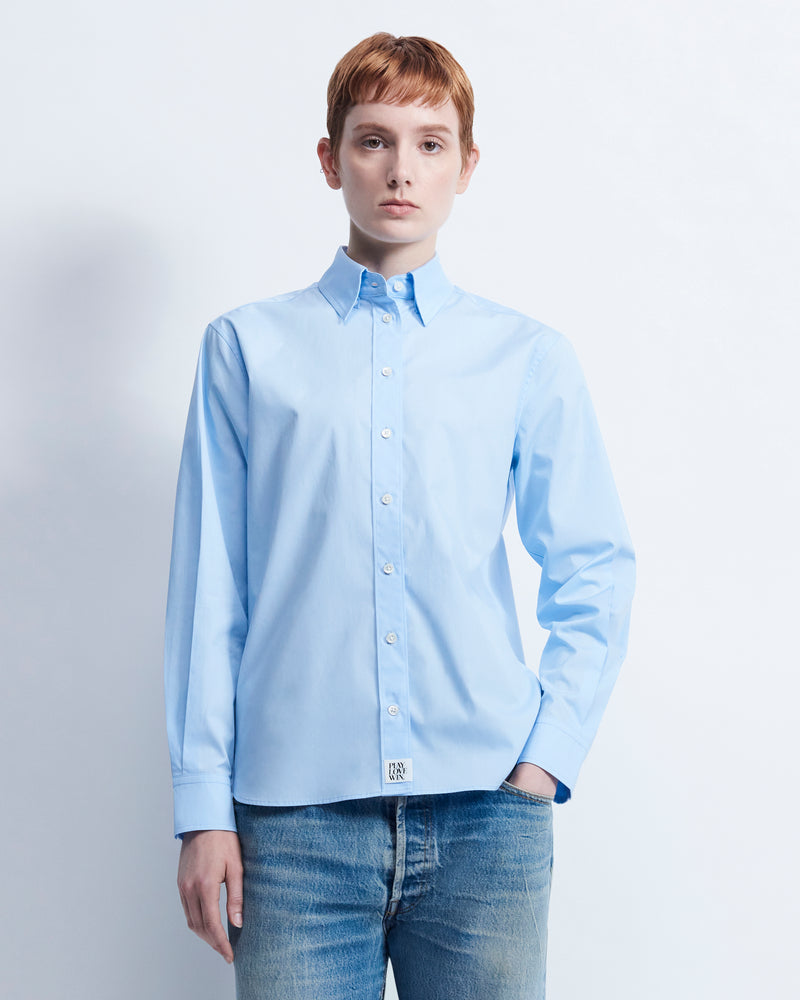 Lillian - Cotton Poplin in Sky Blue - view 1