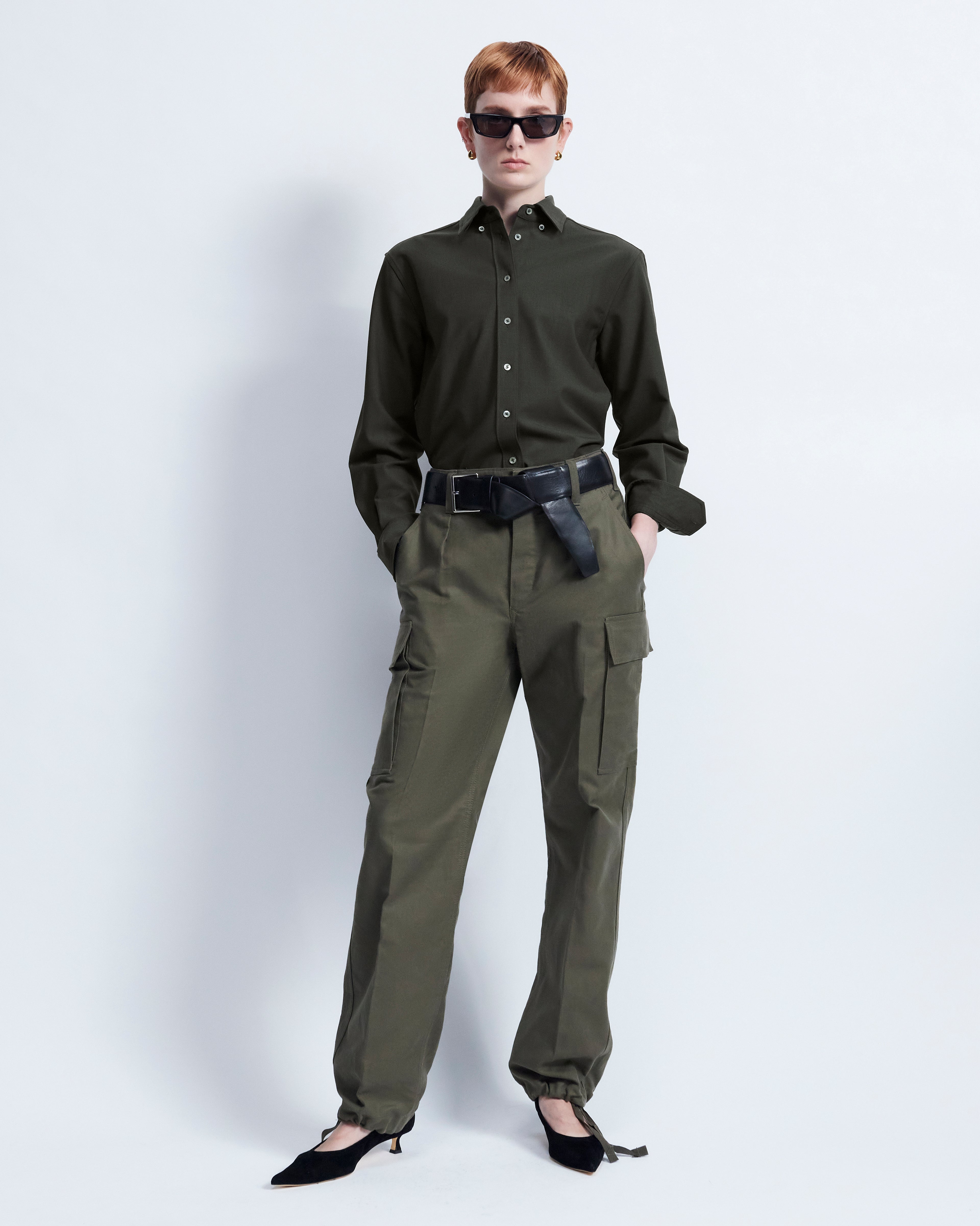 Lillian - Wool Poplin in Forest Green - view 1