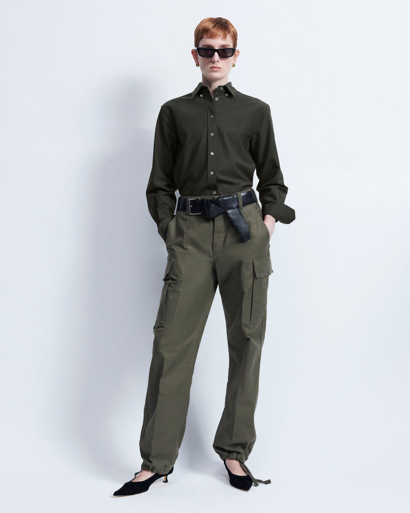 Lillian - Wool Poplin in Forest Green - view 1