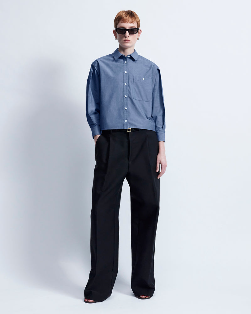 Linda - Breeze Technical Poplin in Chambray Blue - view 1