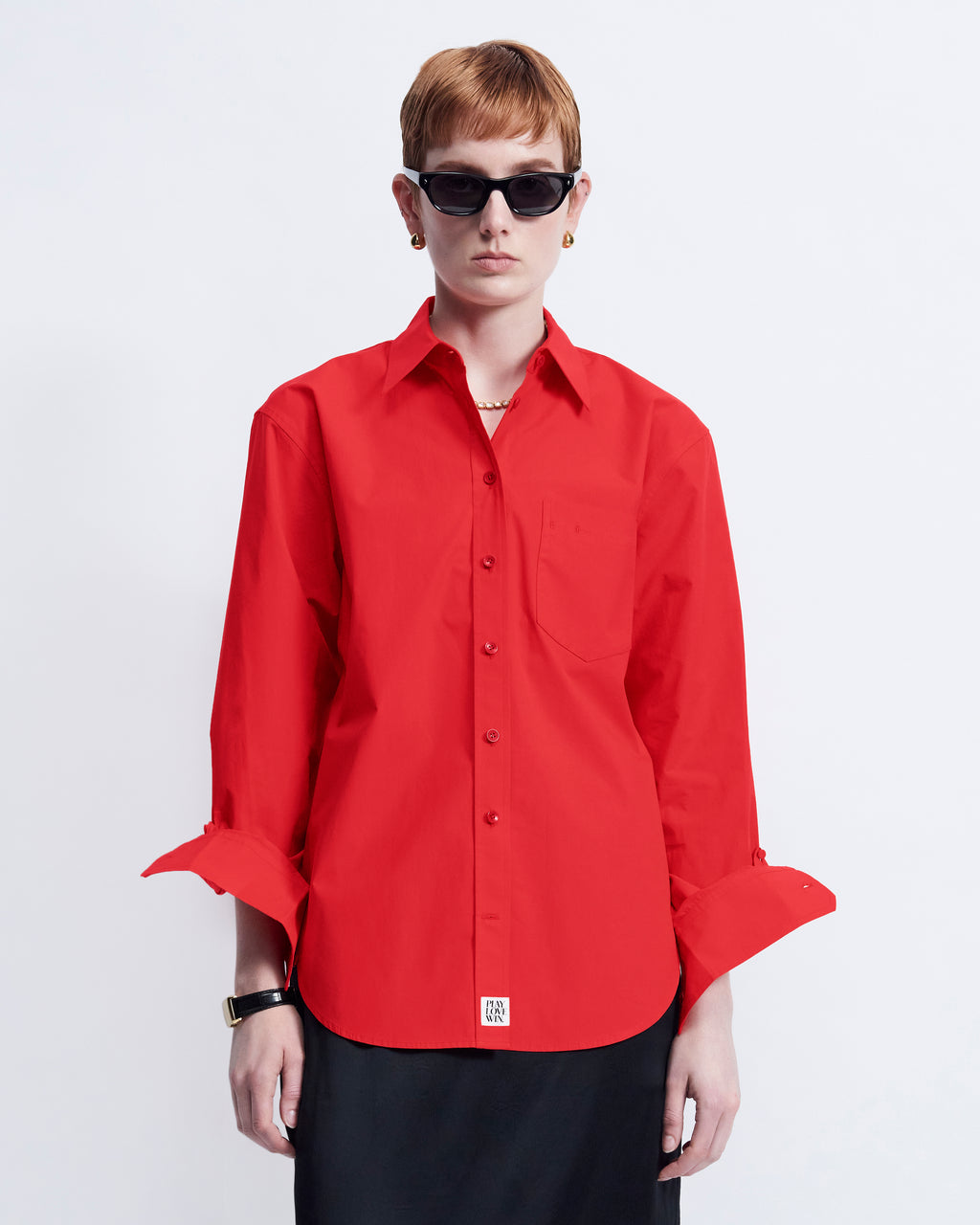 Maria - Cotton Broadcloth in Cherry Red - view 1
