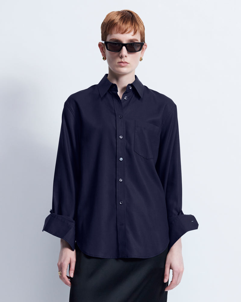 Maria - Tencel in Navy - view 1