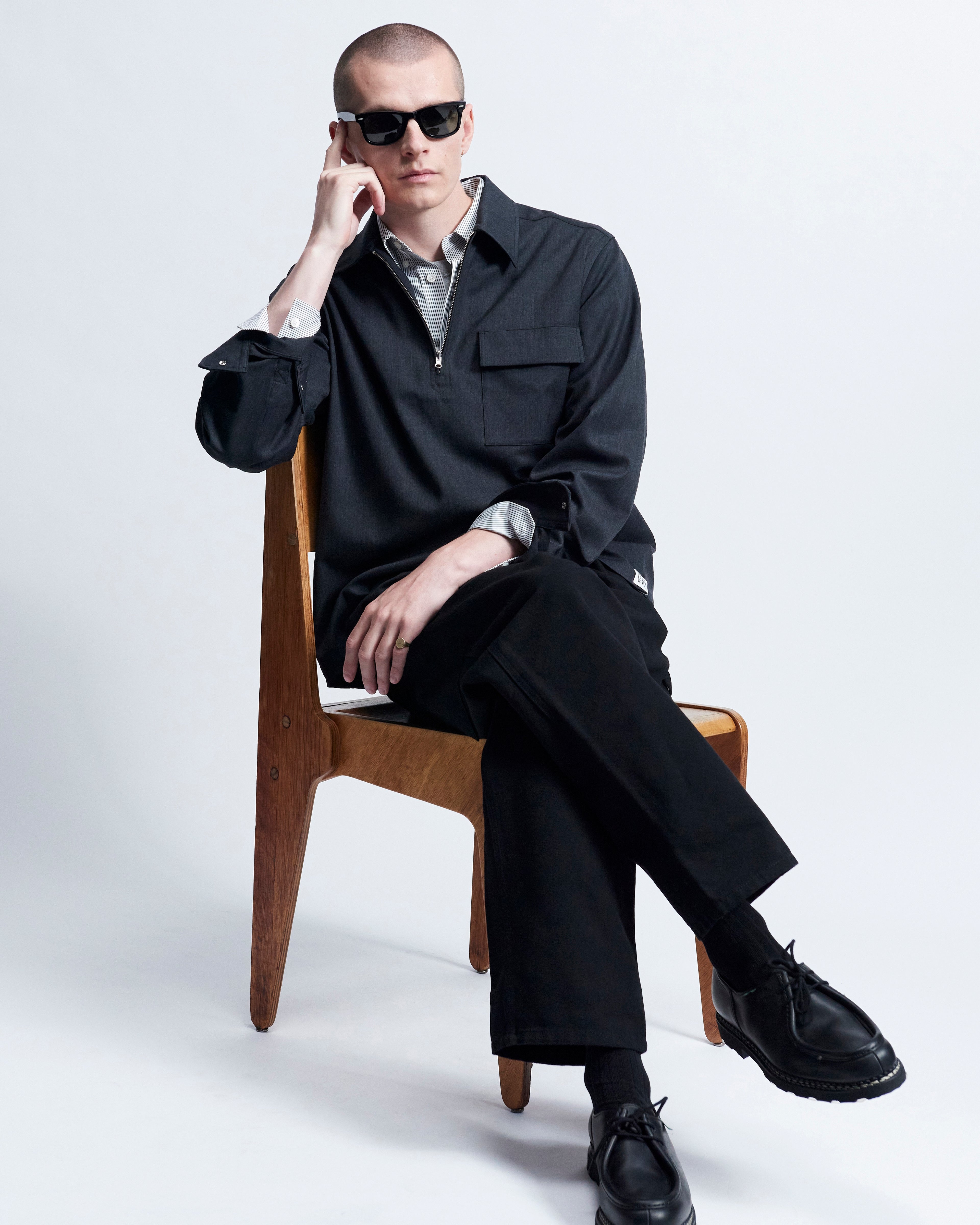 Roman - Wool Gabardine in Charcoal Grey - view 1
