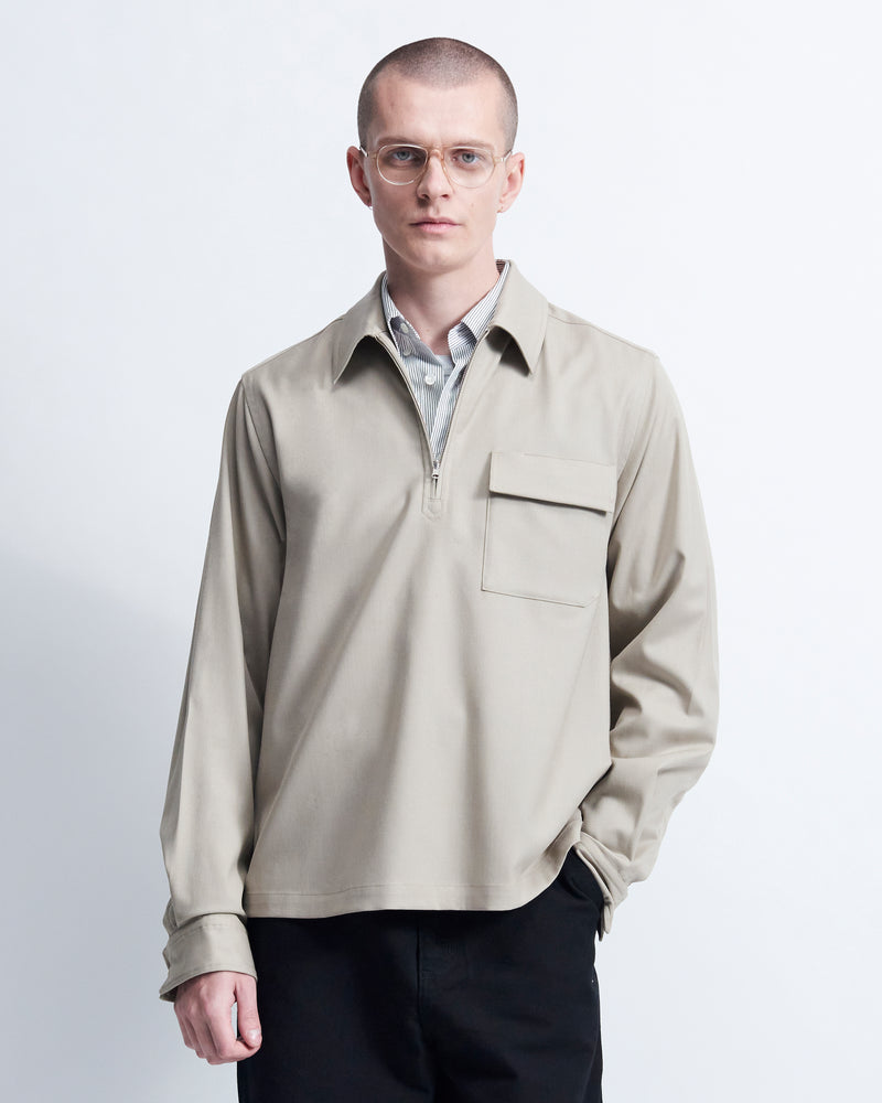 Roman - Wool Gabardine in Khaki - view 1