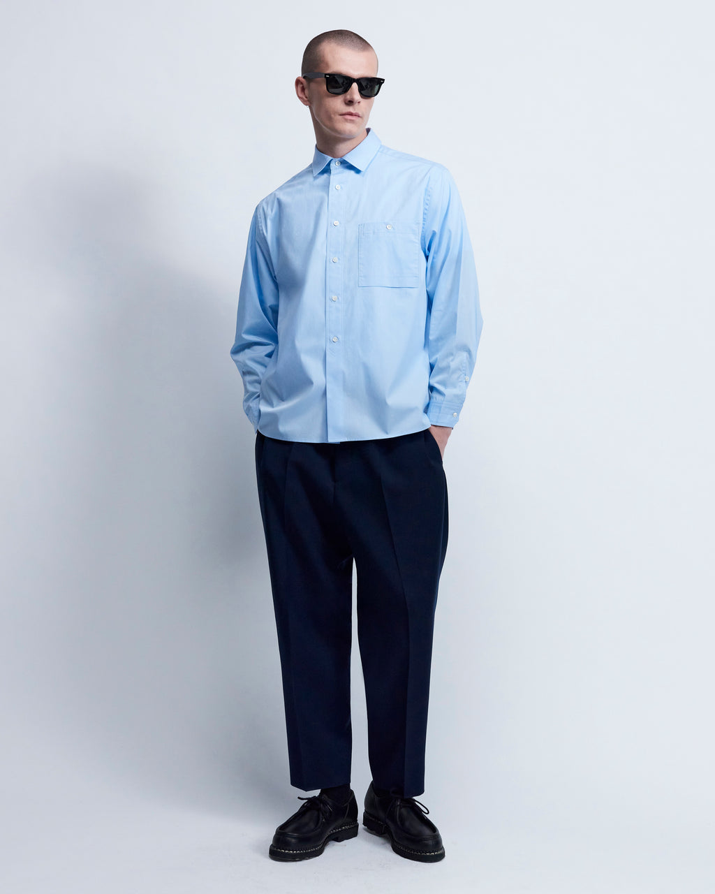 Roy - Cotton Poplin in Sky Blue - view 1