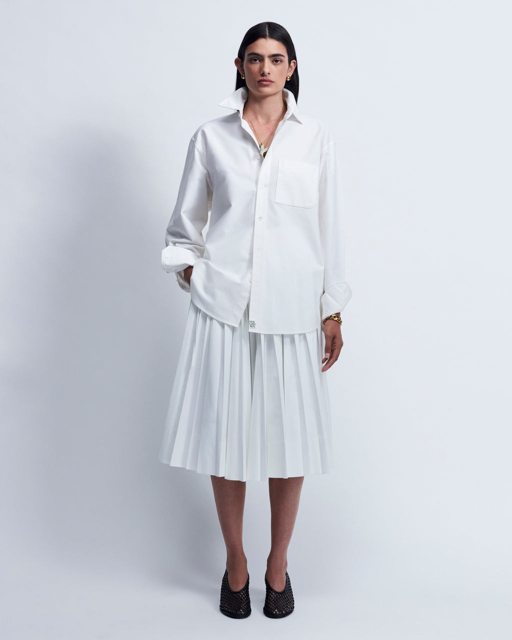 Ruba - High Twist Oxford in Optic White - view 1