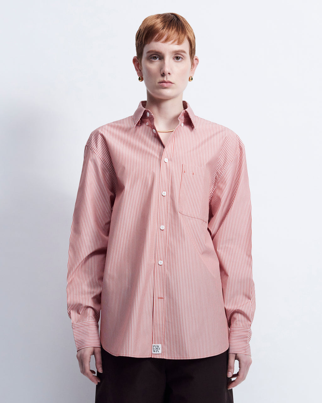 Ruba - Striped Cotton Poplin in Red Stripe - view 1