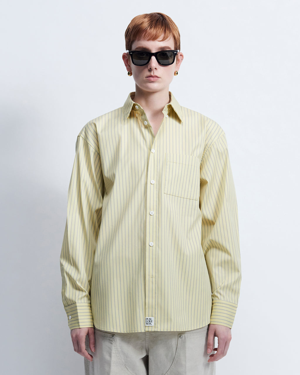 Ruba - Striped Cotton Poplin in Yellow Stripe - view 1