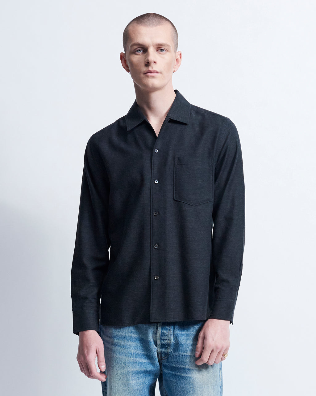 Sam - Cotton Cashmere in Charcoal Grey - view 1
