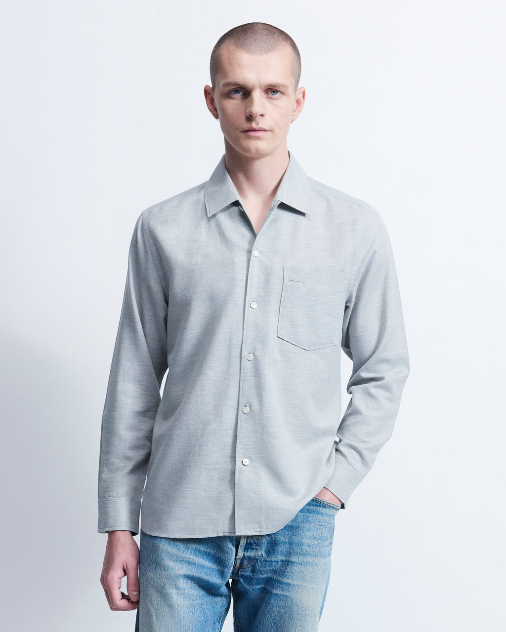 Sam - Cotton Cashmere in Heather Grey - view 1