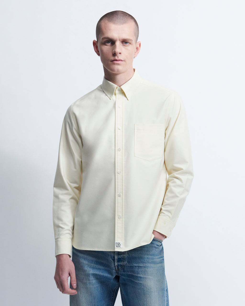 Spencer - High Twist Oxford in Butter Yellow - view 1