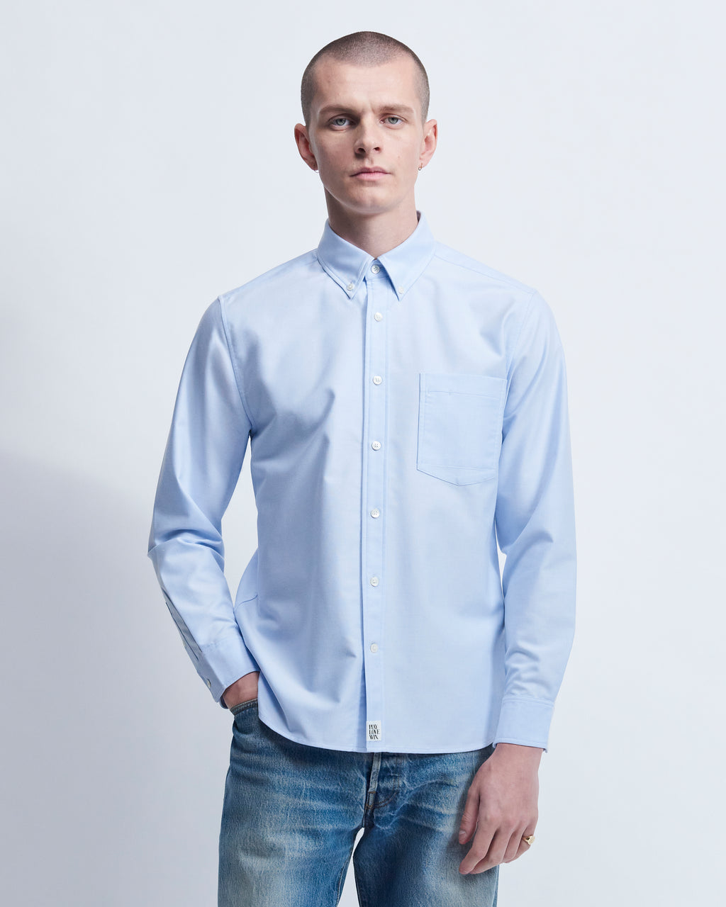 Spencer - High Twist Oxford in Light Blue - view 1