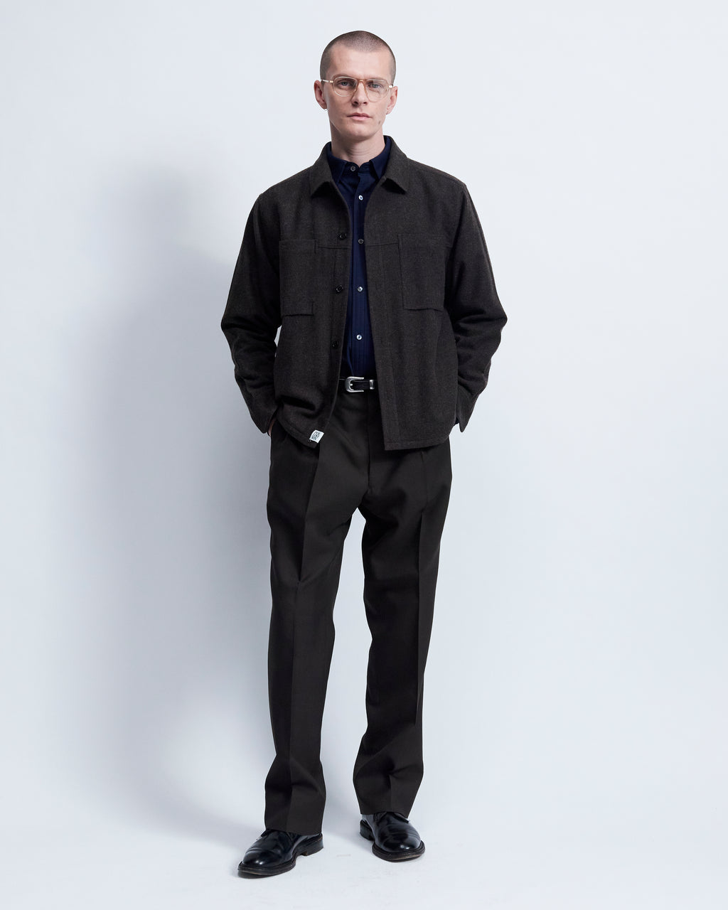 Victor - Brushed Wool Flannel in Hickory Brown - view 1