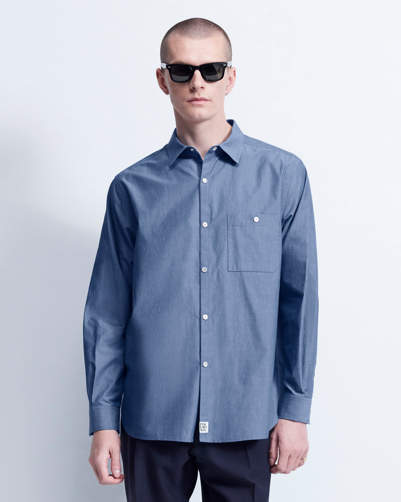Walter - Breeze Technical Poplin in Chambray Blue - view 1