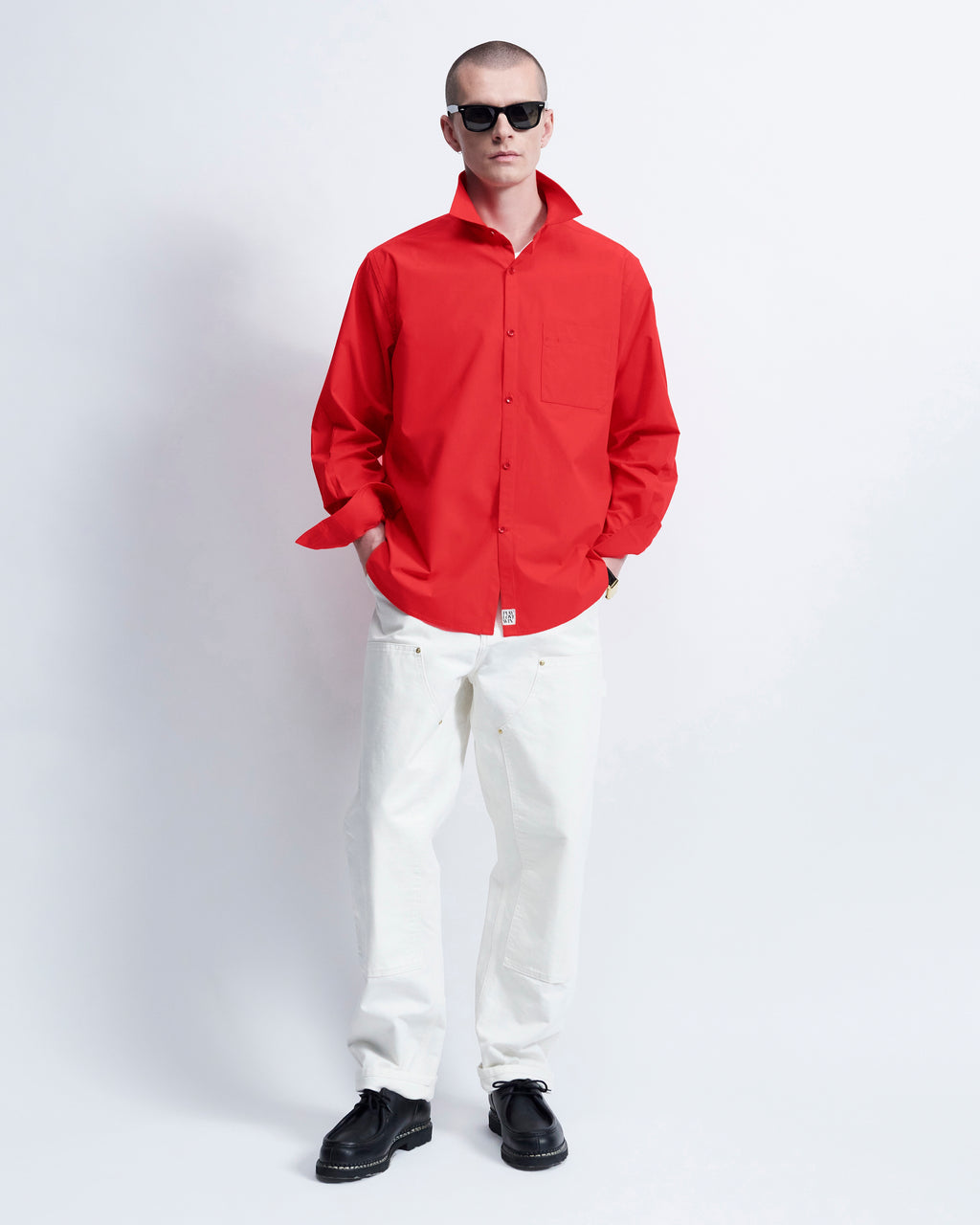 Walter - Cotton Broadcloth in Cherry Red - view 1