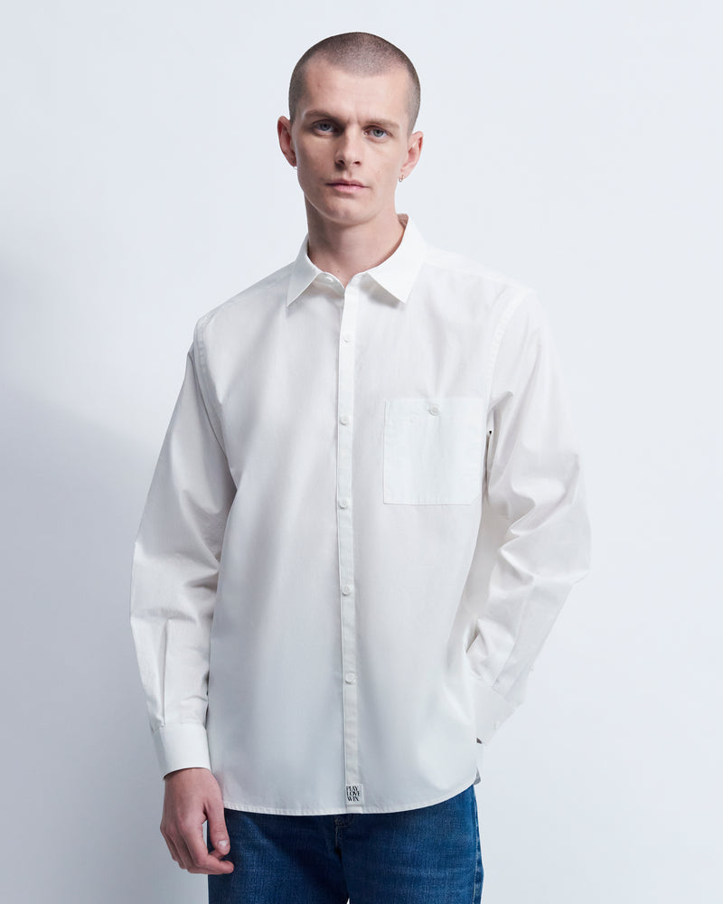 Walter - Cotton Broadcloth in Eggshell White - view 1