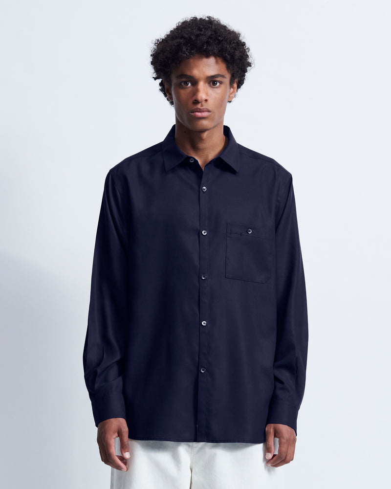 Walter - Tencel in Navy - view 1