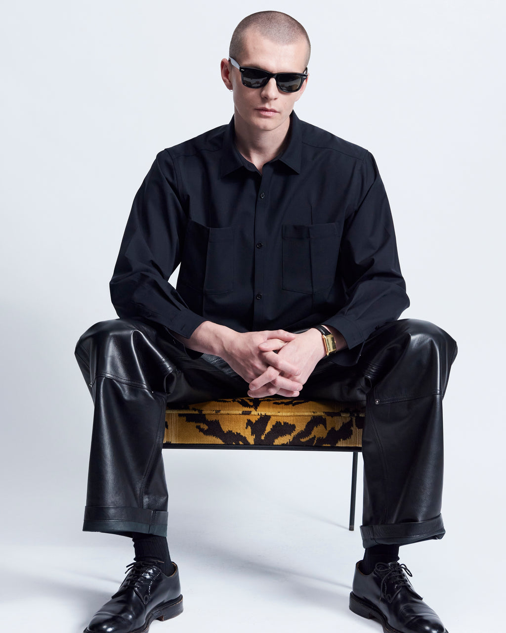 William - Wool Poplin in Black - view 1