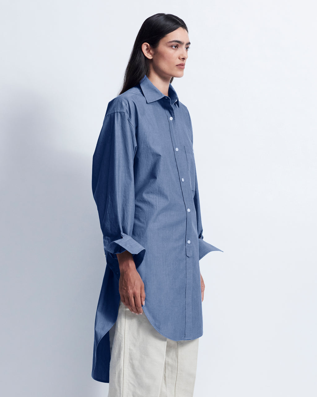 Alex - Breeze Technical Poplin in Chambray Blue - view 2