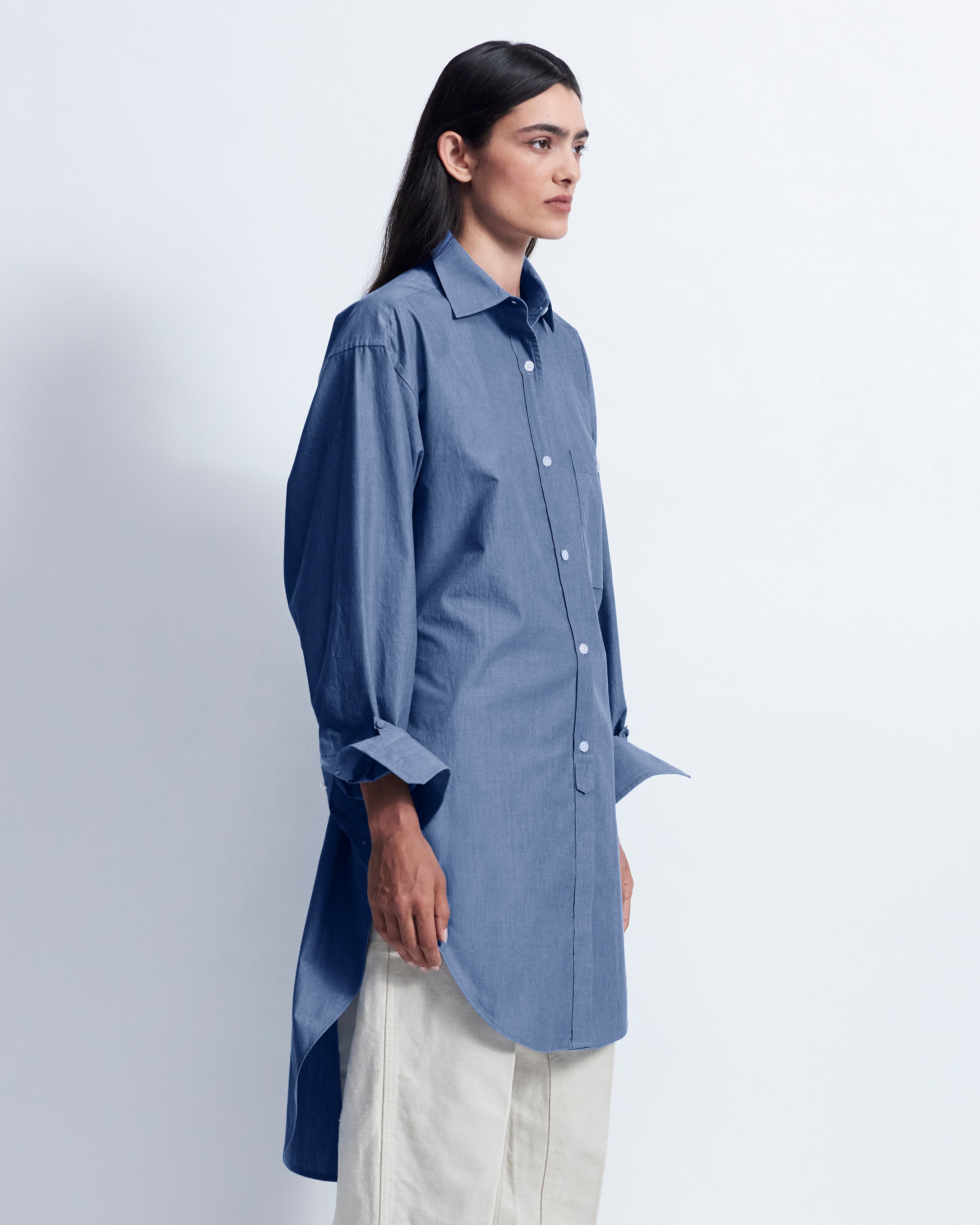 Alex - Breeze Technical Poplin in Chambray Blue - view 2