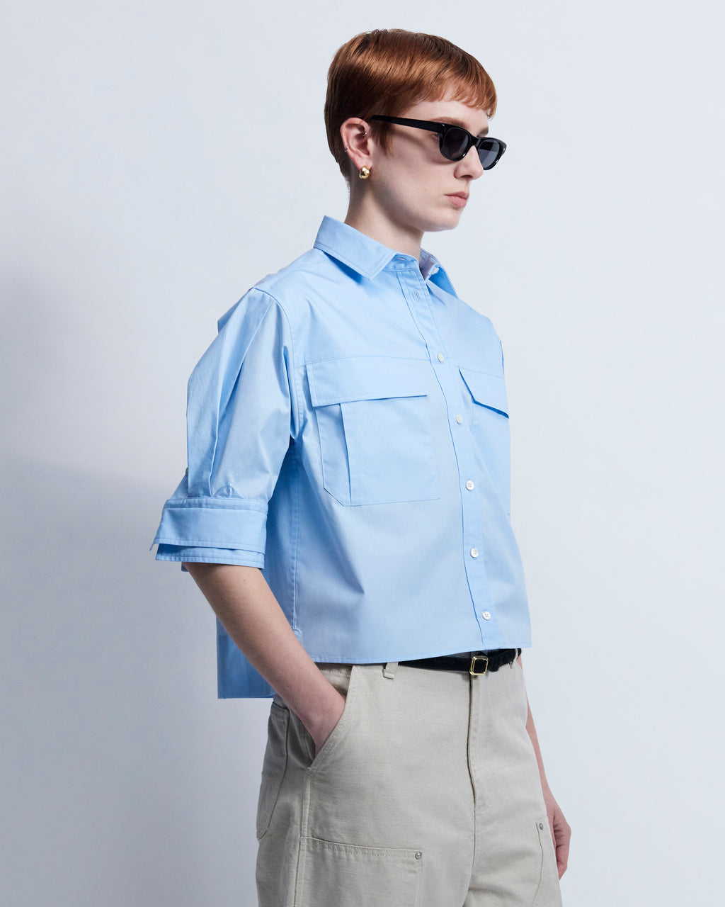 Fanny - Cotton Poplin in Sky Blue - view 2