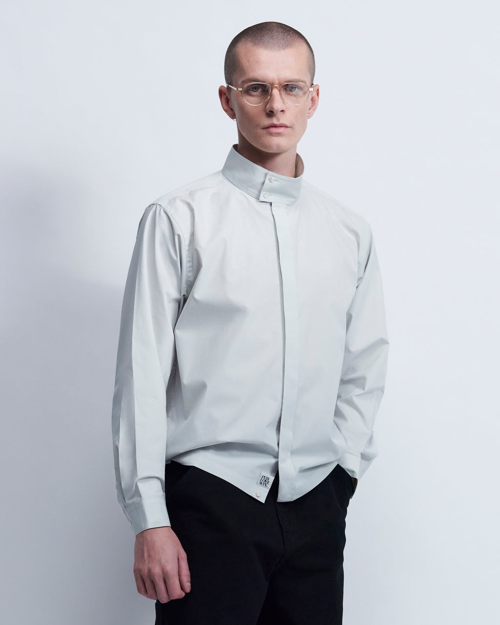 Harrington - Cotton Poplin in Medium Grey - view 2
