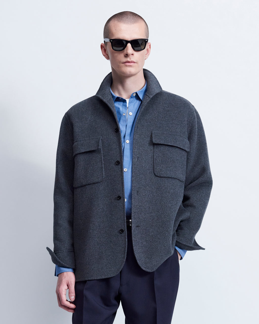 Jack - Double Face Cashmere Blend in Storm Grey - view 2