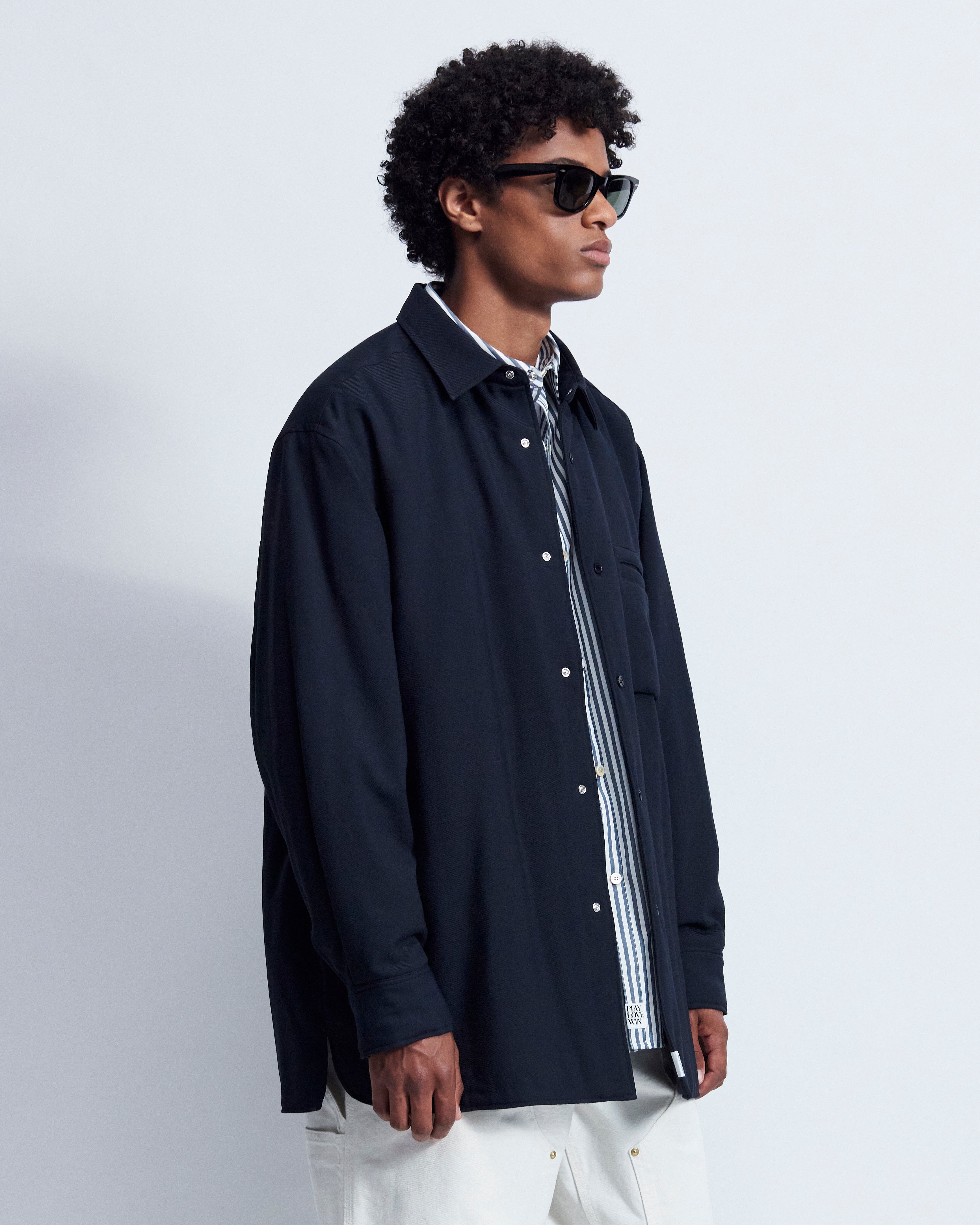 Johnson - Technical Wool Gabardine in Midnight Navy - view 2
