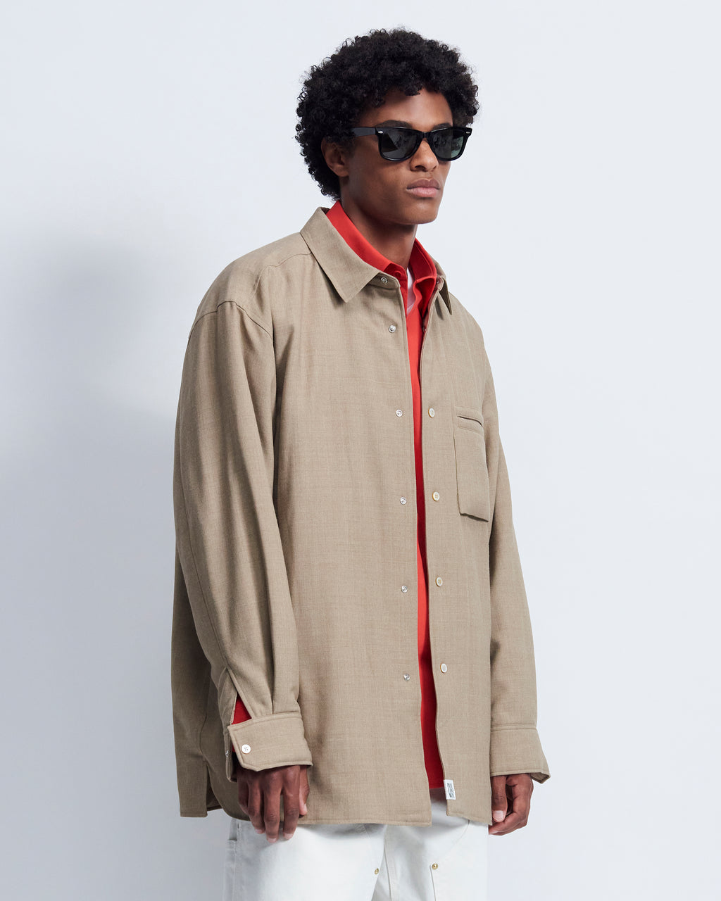 Johnson - Technical Wool Gabardine in Tan - view 2