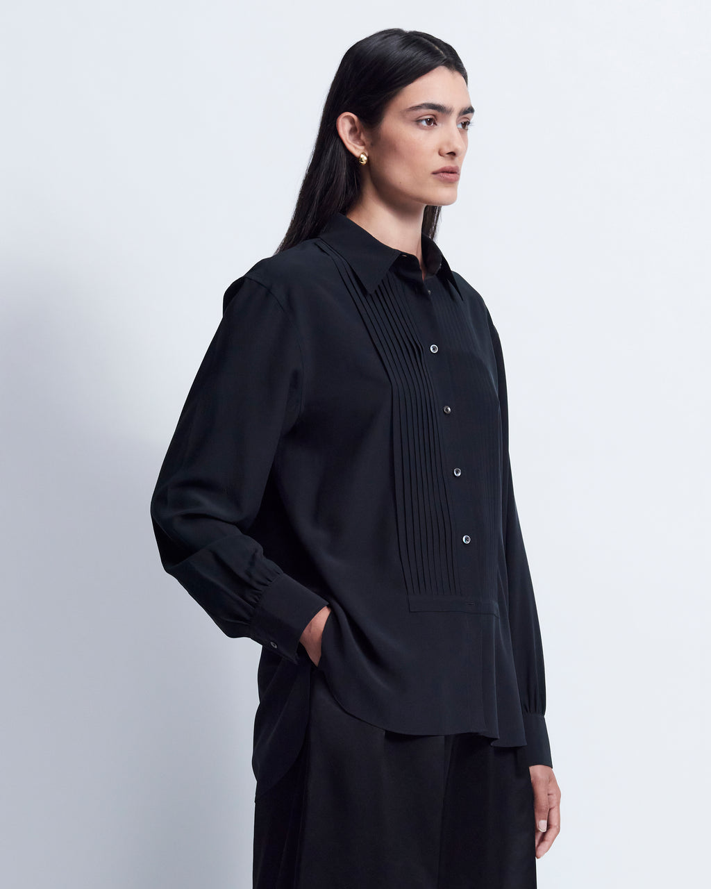 Justine - Silk Habotai in Black - view 2