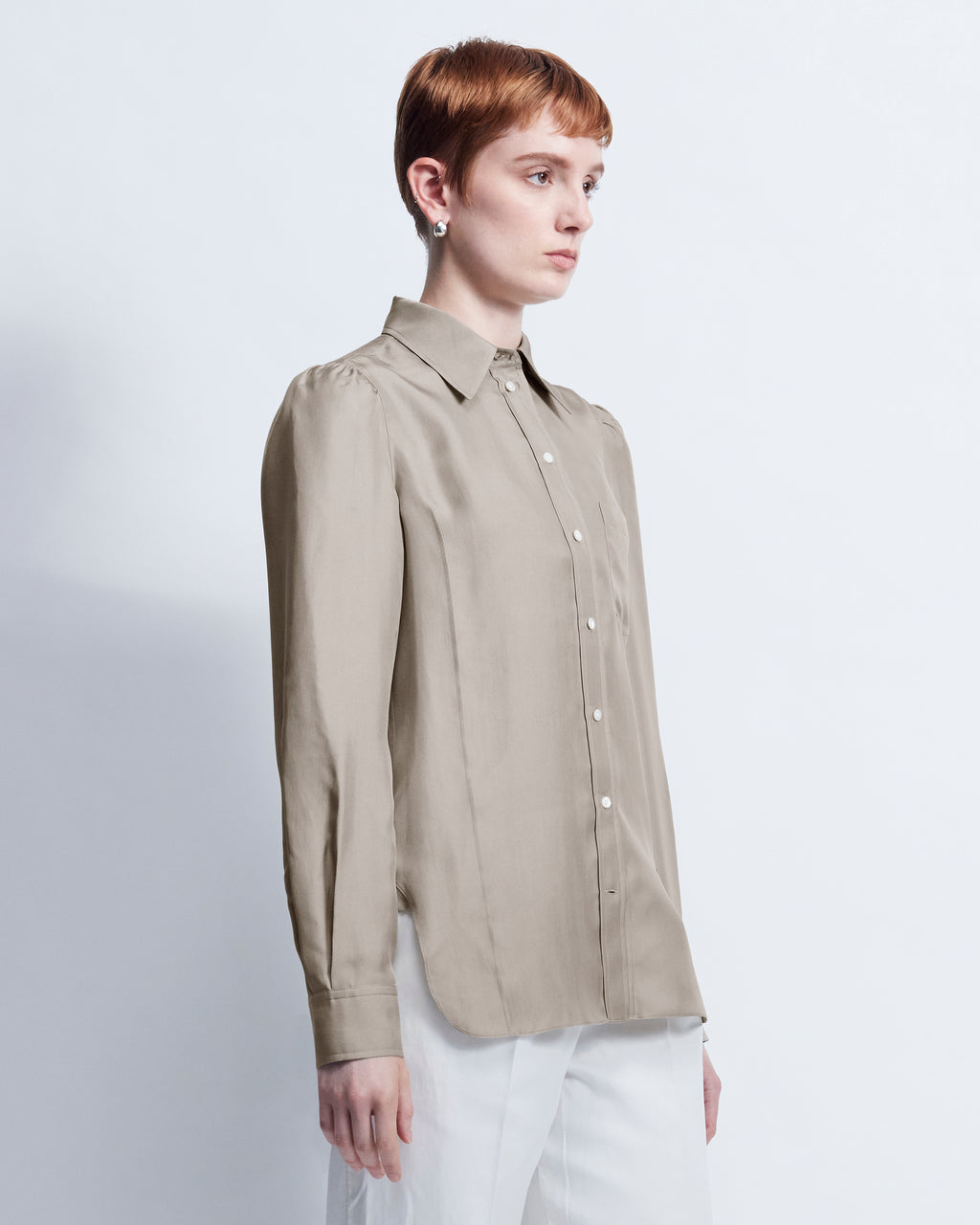 Laura - Silk Twill in Pewter Grey - view 2