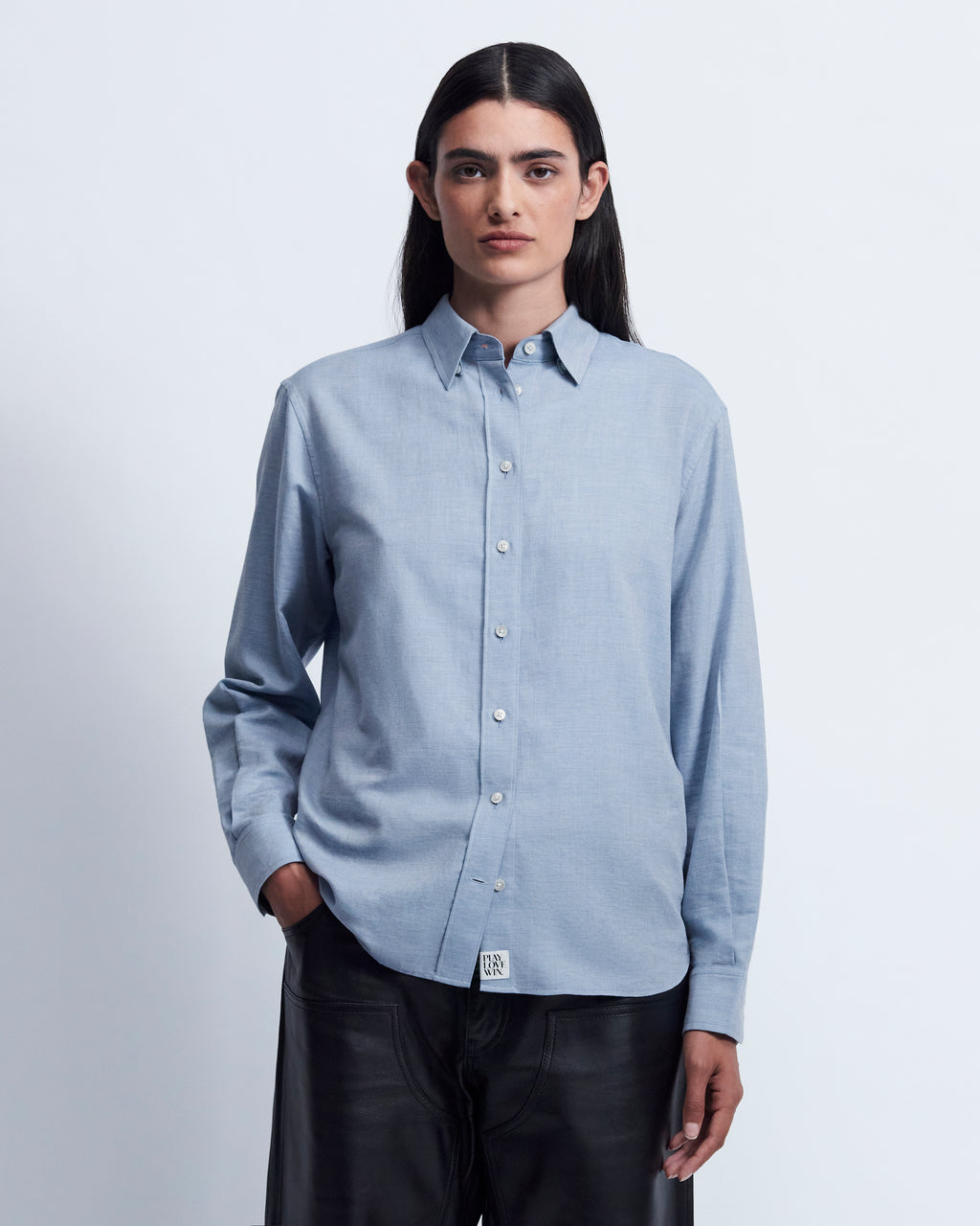 Lillian - Cotton Cashmere in Chambray Blue - view 2