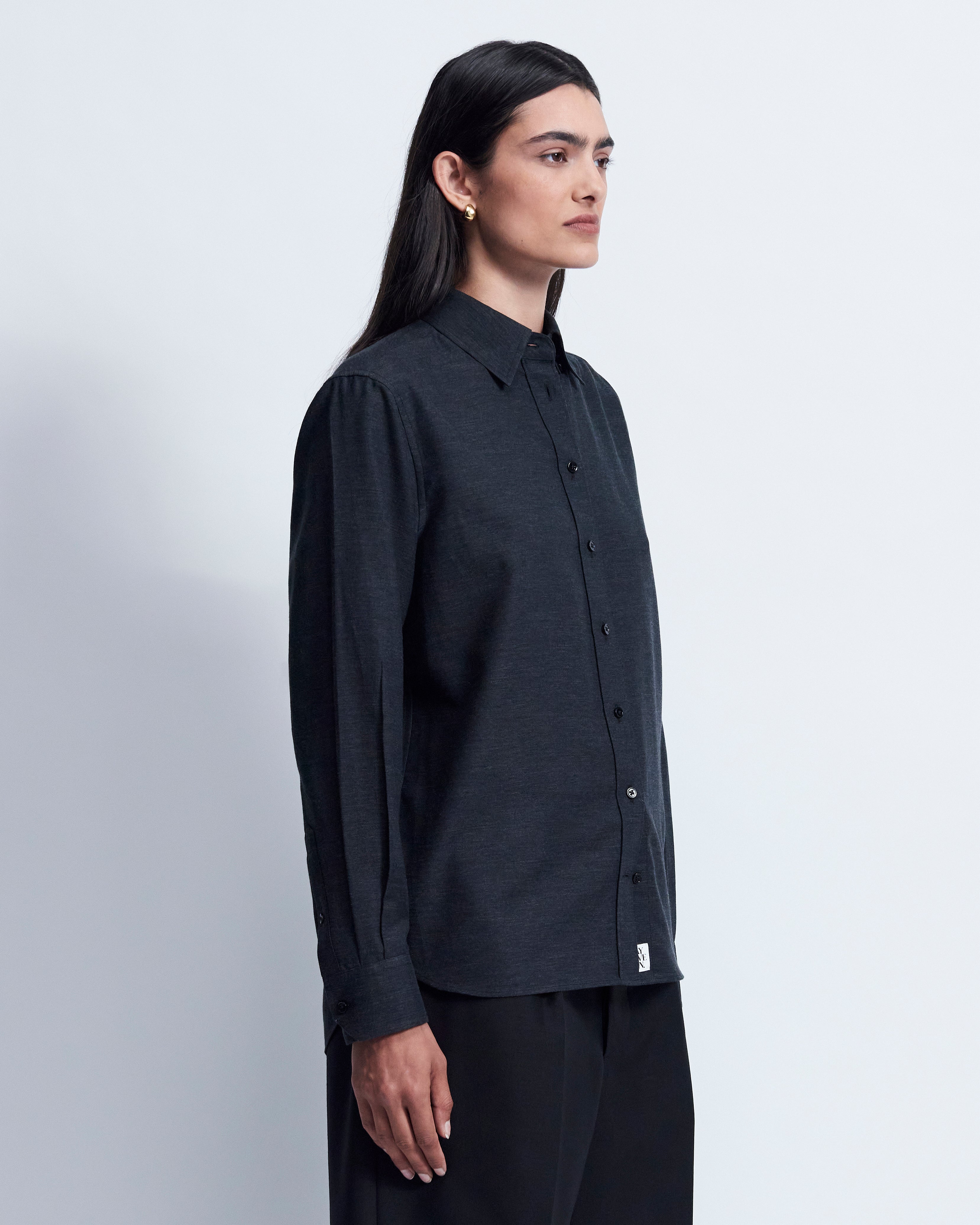 Lillian - Cotton Cashmere in Charcoal Grey - view 2