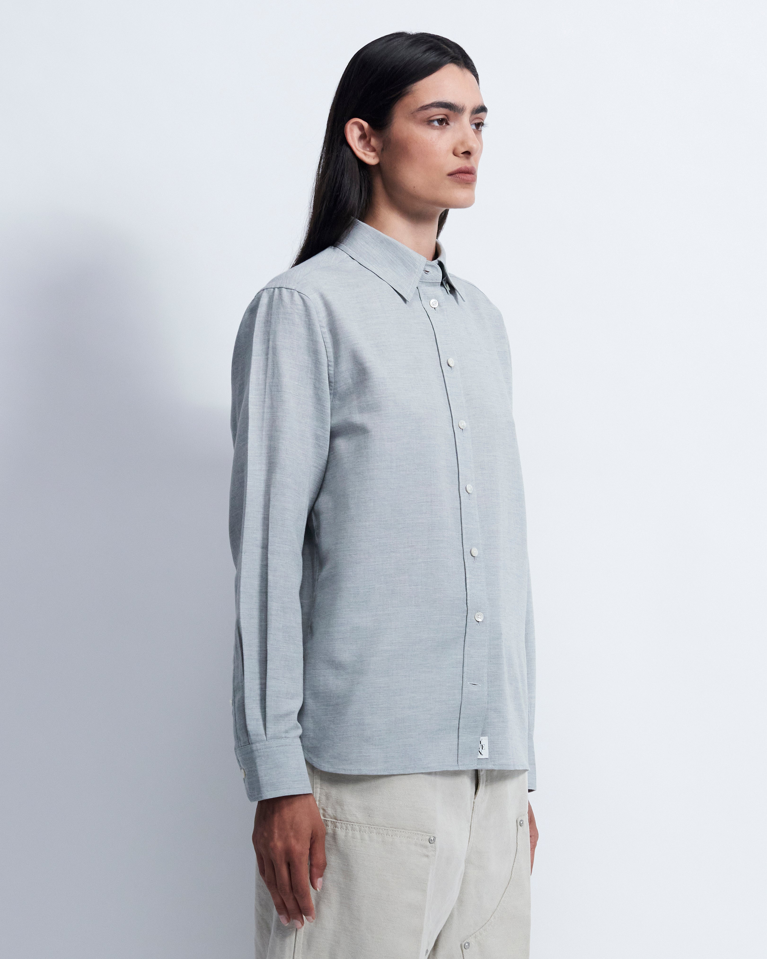 Lillian - Cotton Cashmere in Heather Grey - view 2